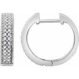 1/4 CTW Diamond Hoop Earrings