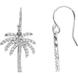3/8 CTW Diamond Palm Tree Earrings