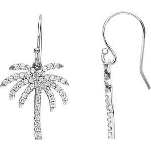 3/8 CTW Diamond Palm Tree Earrings