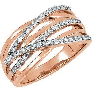 Rhodium Plated 1/3 CTW Diamond Ring