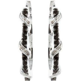 Black Spinel & Diamond Earrings