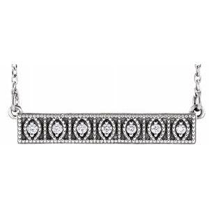 .06 CTW Diamond Milgrain Bar 16-18