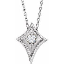 Load image into Gallery viewer, 1/10 CTW Diamond Kite 16-18&quot; Necklace
