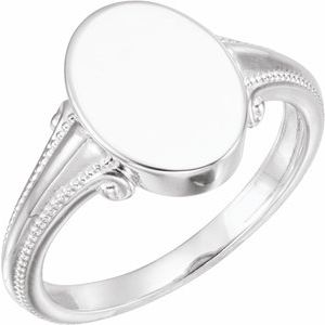 13x9.65 mm Oval Signet Ring