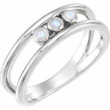 Load image into Gallery viewer, Opal Three-Stone Bezel-Set Ring
