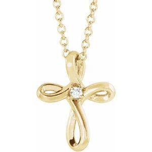 .015 CTW Diamond Cross 16-18