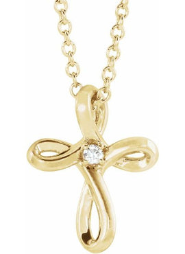 .015 CTW Diamond Cross 16-18