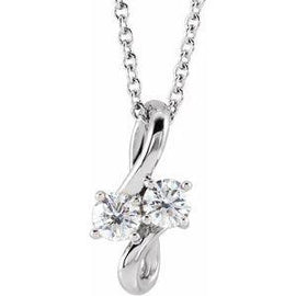 1/5 CTW Diamond Two-Stone Bypass Pendant