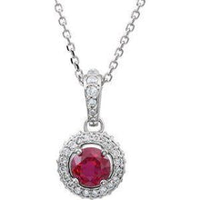 Load image into Gallery viewer, Ruby &amp; 1/5 CTW Diamond 18&quot; Necklace
