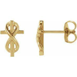 Infinity-Inspired Cross Earrings
