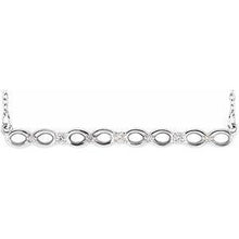 Load image into Gallery viewer, .08 CTW Diamond Infinity-Inspired Bar 16-18&quot; Necklace
