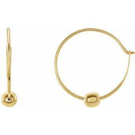 Youth Hoop Earrings with Bead