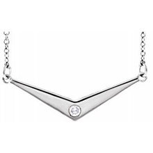 Load image into Gallery viewer, .03 CTW Diamond Solitaire &quot;V&quot; 18&quot; Necklace
