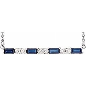 Blue Sapphire & 1/5 CTW Diamond Bar 16-18
