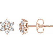 Load image into Gallery viewer, 3/8 CTW Diamond Flower Earrings
