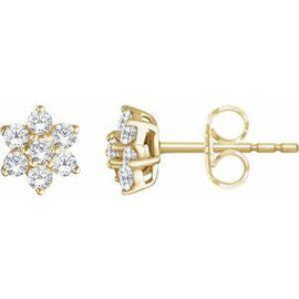 3/8 CTW Diamond Flower Earrings