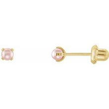 Load image into Gallery viewer, Imitation Pink Pearl Piercing Earrings
