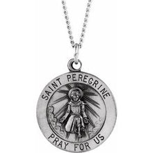 Load image into Gallery viewer, 18 mm Round St. Peregrine Medal
