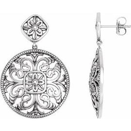 31.4x21.5 mm Geometric Filigree Earrings