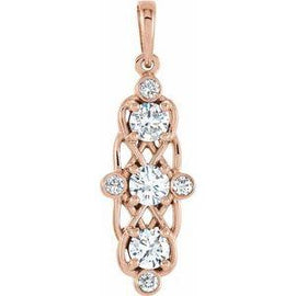 1/2 CTW Diamond Accented Three-Stone Pendant