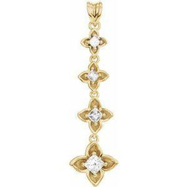 1/2 CTW Journey Diamond Linked Floral-Inspired Pendant