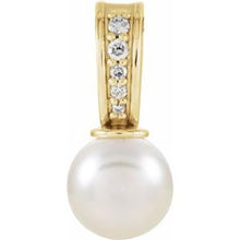 Load image into Gallery viewer, Freshwater Cultured Pearl &amp; .03 CTW Diamond Pendant
