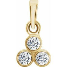 Load image into Gallery viewer, 1/10 CTW Diamond 3-Stone Pendant
