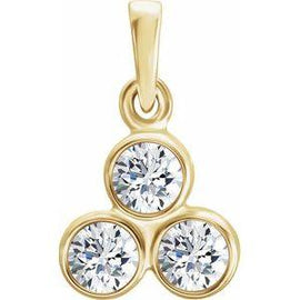1/10 CTW Diamond 3-Stone Pendant