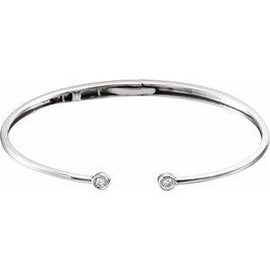 1/6 CTW Diamond Hinged Cuff Bracelet