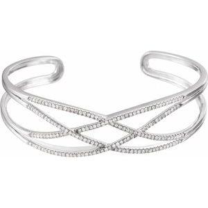 3/4 CTW Diamond Criss-Cross Cuff 7