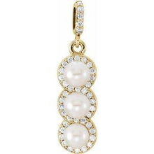 Load image into Gallery viewer, Freshwater Cultured Pearl &amp; 1/5 CTW Diamond Halo-Style Pendant
