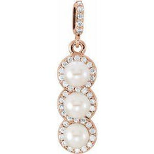 Load image into Gallery viewer, Freshwater Cultured Pearl &amp; 1/5 CTW Diamond Halo-Style Pendant
