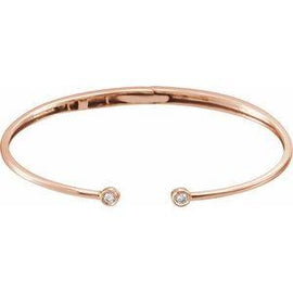 1/6 CTW Diamond Hinged Cuff Bracelet