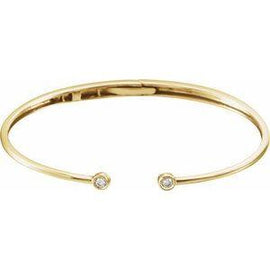 1/6 CTW Diamond Hinged Cuff Bracelet