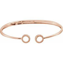 1/6 CTW Diamond Circle Hinged Cuff 7