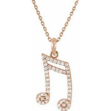 Load image into Gallery viewer, 1/5 CTW Diamond Double Sixteenth Note 16&quot; Necklace
