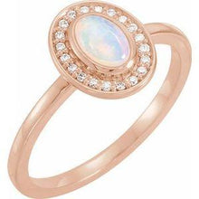 Load image into Gallery viewer, Opal &amp; .07 CTW Diamond Halo-Style Ring
