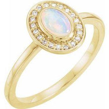 Load image into Gallery viewer, Opal &amp; .07 CTW Diamond Halo-Style Ring
