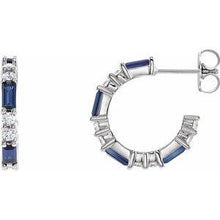 Load image into Gallery viewer, Blue Sapphire &amp; 1/2 CTW Diamond Earrings
