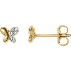 .04 CTW Diamond Butterfly Earrings