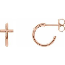 Load image into Gallery viewer, 11.8 mm Cross Hoop Earrings
