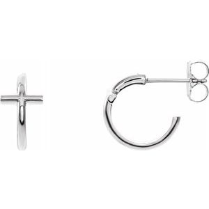 11.8 mm Cross Hoop Earrings