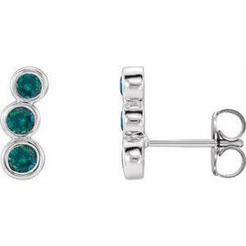 Blue Sapphire Ear Climbers