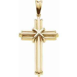 Yellow 36.75x24.5 mm Cross Pendant