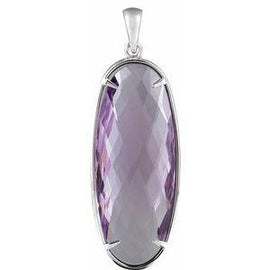 25x10 mm Rose De France Quartz Pendant