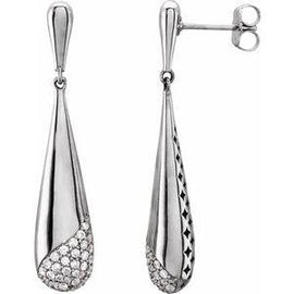 1/3 CTW Diamond Pierced Teardrop Earrings