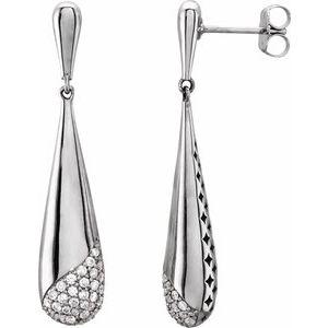 1/3 CTW Diamond Pierced Teardrop Earrings