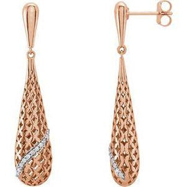 1/8 CTW Diamond Teardrop-Shaped Earrings