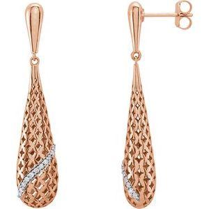 1/8 CTW Diamond Teardrop-Shaped Earrings