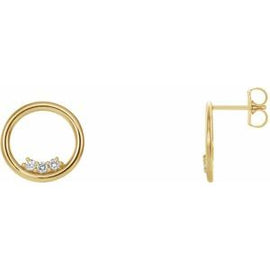 1/6 CTW Diamond Circle Earrings